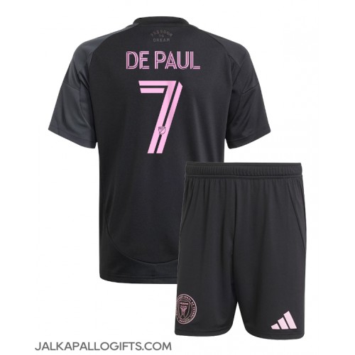 Inter Miami Rodrigo De Paul #7 Vieras Peliasu Lasten 2025-26 Lyhythihainen (+ Lyhyet housut)